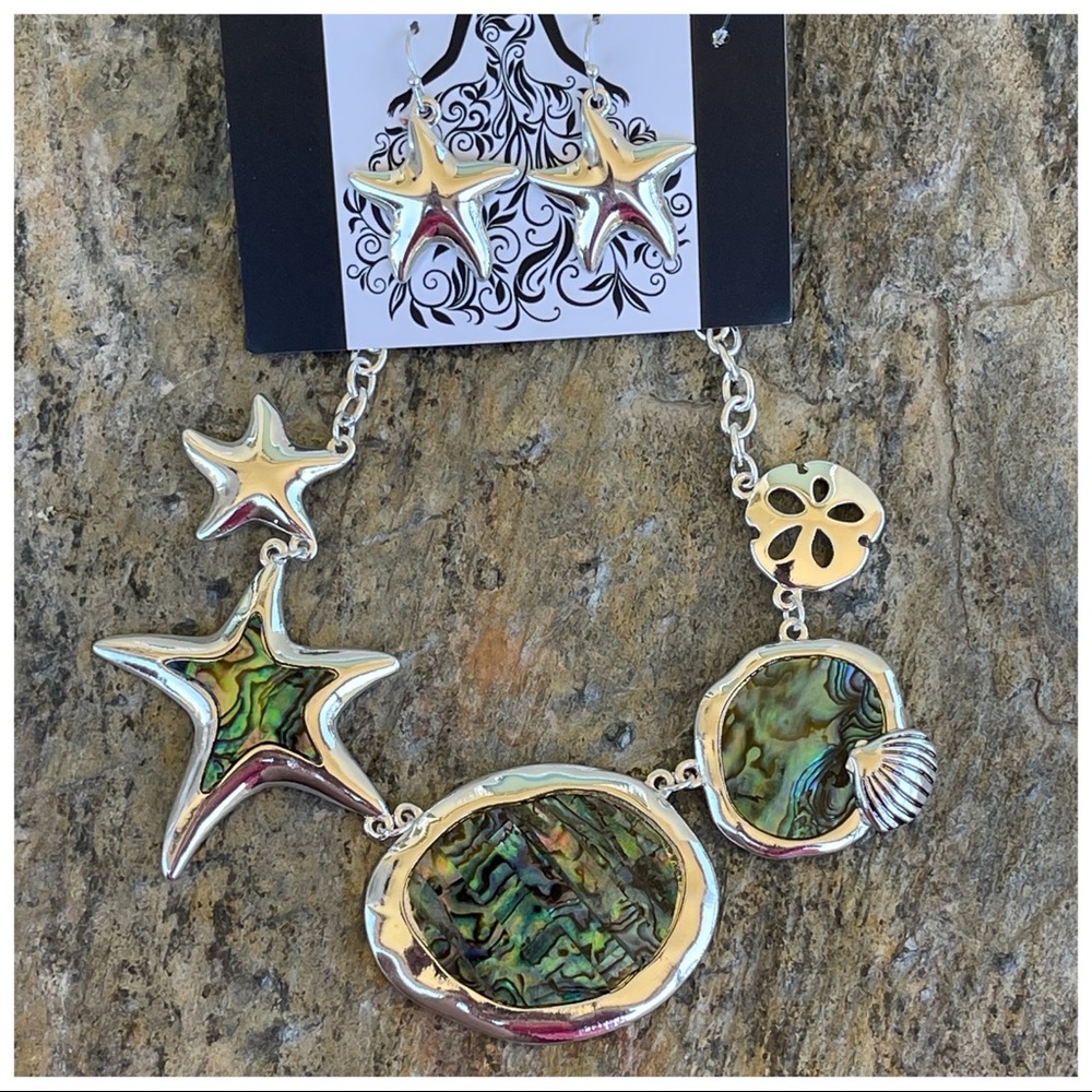 Abalone Shell Starfish Necklace Set - Picture 11 of 11